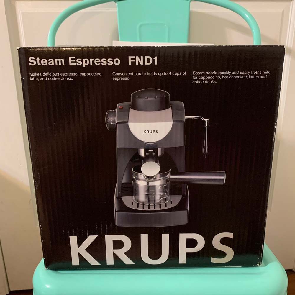 NIB Krups FNDI 4 Cup Steam Espresso Machine